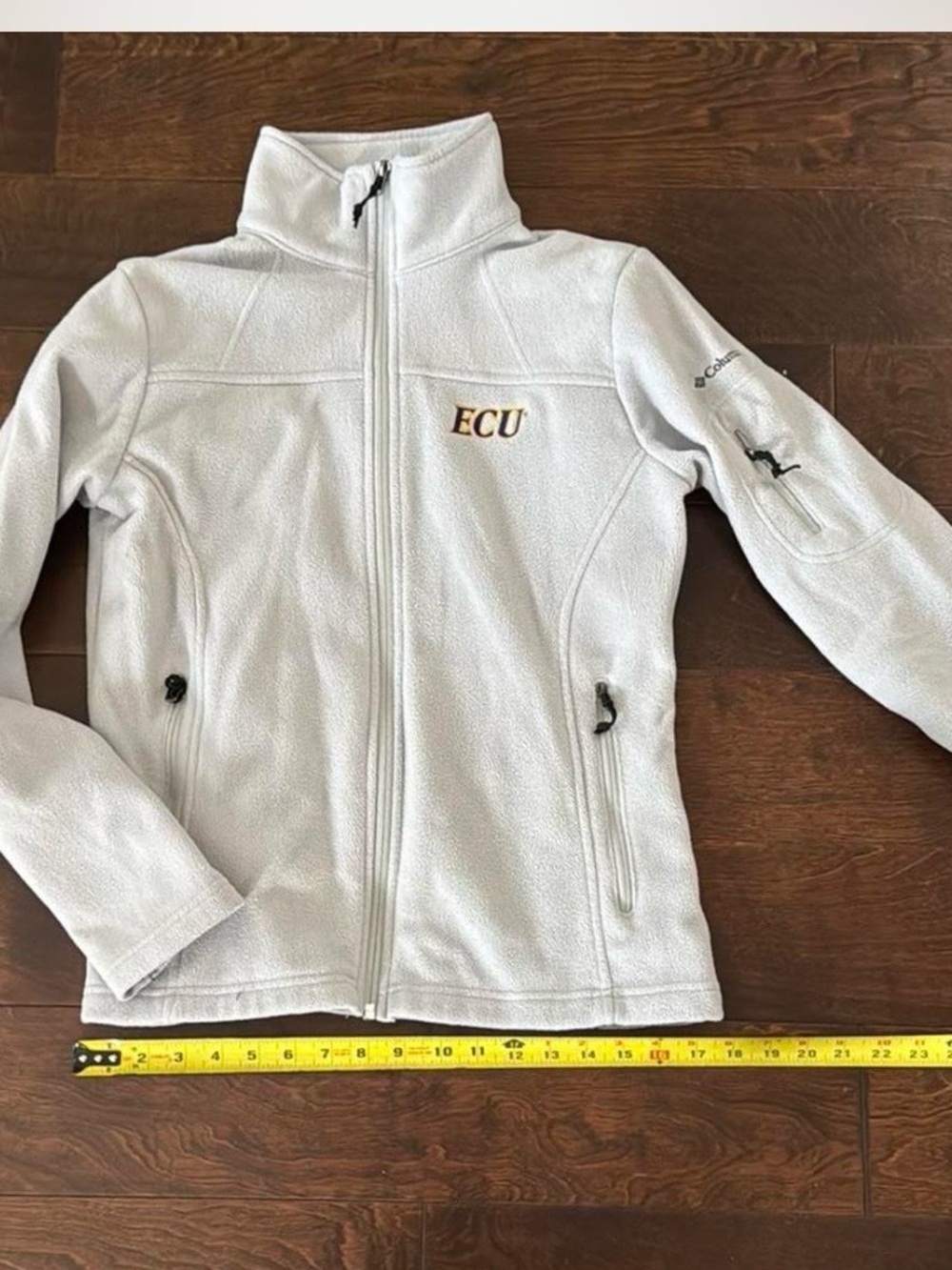Columbia Women’s White Fleece Jacket with ECU Embroidery